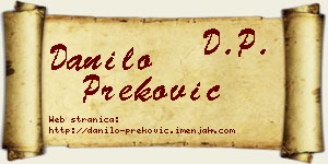 Danilo Preković vizit kartica